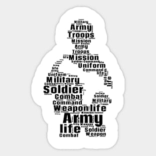 soldier word cloud Sticker